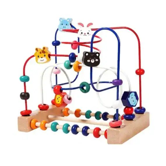 1 wr48 cp.jpg 1 Jucarie din lemn labirint cu bile colorate pentru copii 1-3 ani – jucarie educativa Montessori