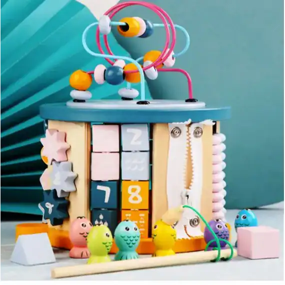 2 nijz 6a.jpg 1 Jucarie Montessori 11 in 1 din lemn – Cub educativ multifunctional cu labirint si jocuri interactive pentru copii 3+