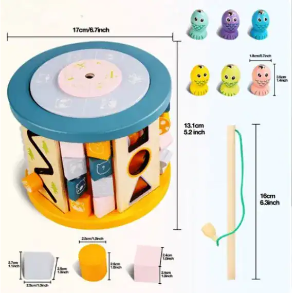 3 hbg9 ad.jpg 2 Jucarie Montessori 11 in 1 din lemn – Cub educativ multifunctional cu labirint si jocuri interactive pentru copii 3+