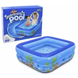 Piscina gonflabila pentru copii, model oceanic, 120 x 82 x 33 cm, din PVC, pentru curte, gradina si terasa, 6 ani+