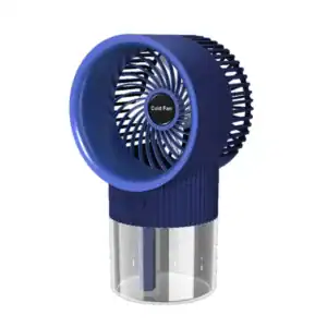 Ventilator portabil cu pulverizare apa, Ice Mist Air Conditioner Cooling Fan, mini umidificator USB, albastru
