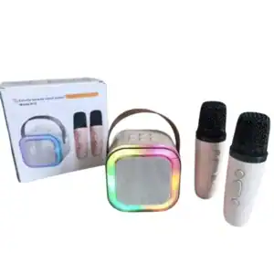 Set karaoke portabil K12, boxa Bluetooth cu 1 microfon wireless, lumini RGB, USB, card TF, efect echo si acumulator reincarcabil