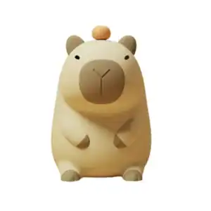 Lampa de noapte capybara din silicon pentru copii – USB, temporizator, lumina reglabila multicolor